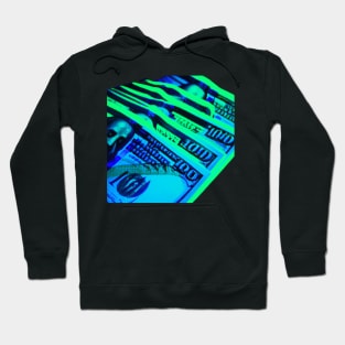 Cash Money Green Blue Hundred Dollar Bills Hoodie